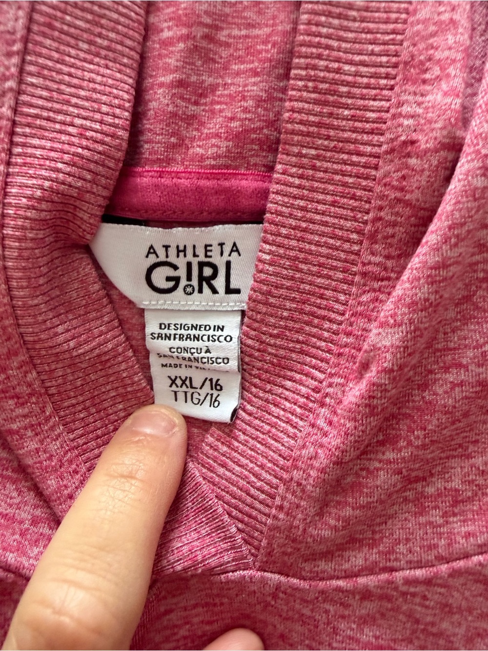 Athleta Girls Pink Lightweight Hooded Pullover - Picture 3 of 5